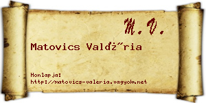 Matovics Valéria névjegykártya
